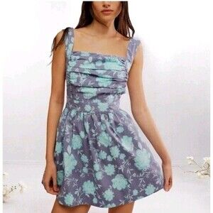 Free People Dress Women Large Meet Me In Maui Floral Mini Festival Resort Boho